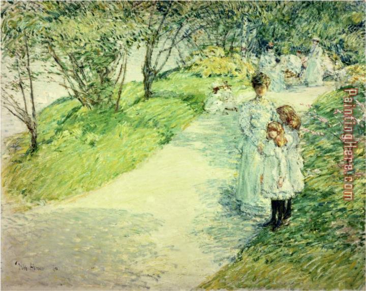 childe hassam Promenaders in The Garden 1898